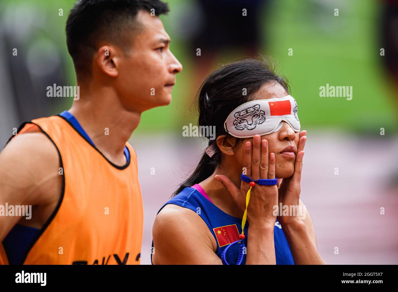 TOKIO, JAPAN. September 2021. Zhang Ying aus China tritt am Freitag, 03. September 2021, in TOKIO, JAPAN, bei den Paralympischen Spielen von Tokio 2020 im Universal 4x4 im Olympiastadion an. Kredit: Taka G Wu/Alamy Live Nachrichten Stockfoto