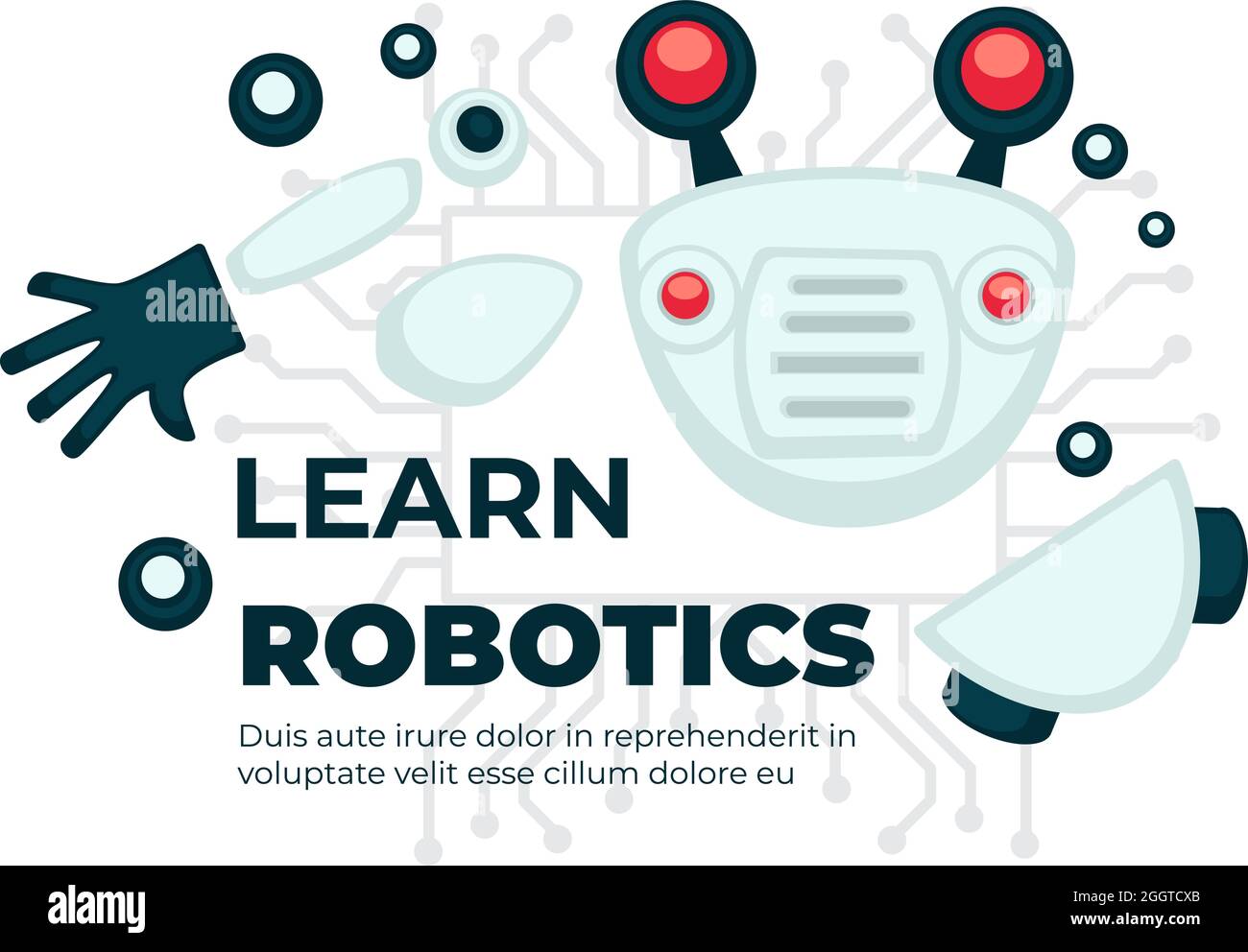 Lernen Sie Robotik, Kurse oder Klassen für Bildung Stock Vektor