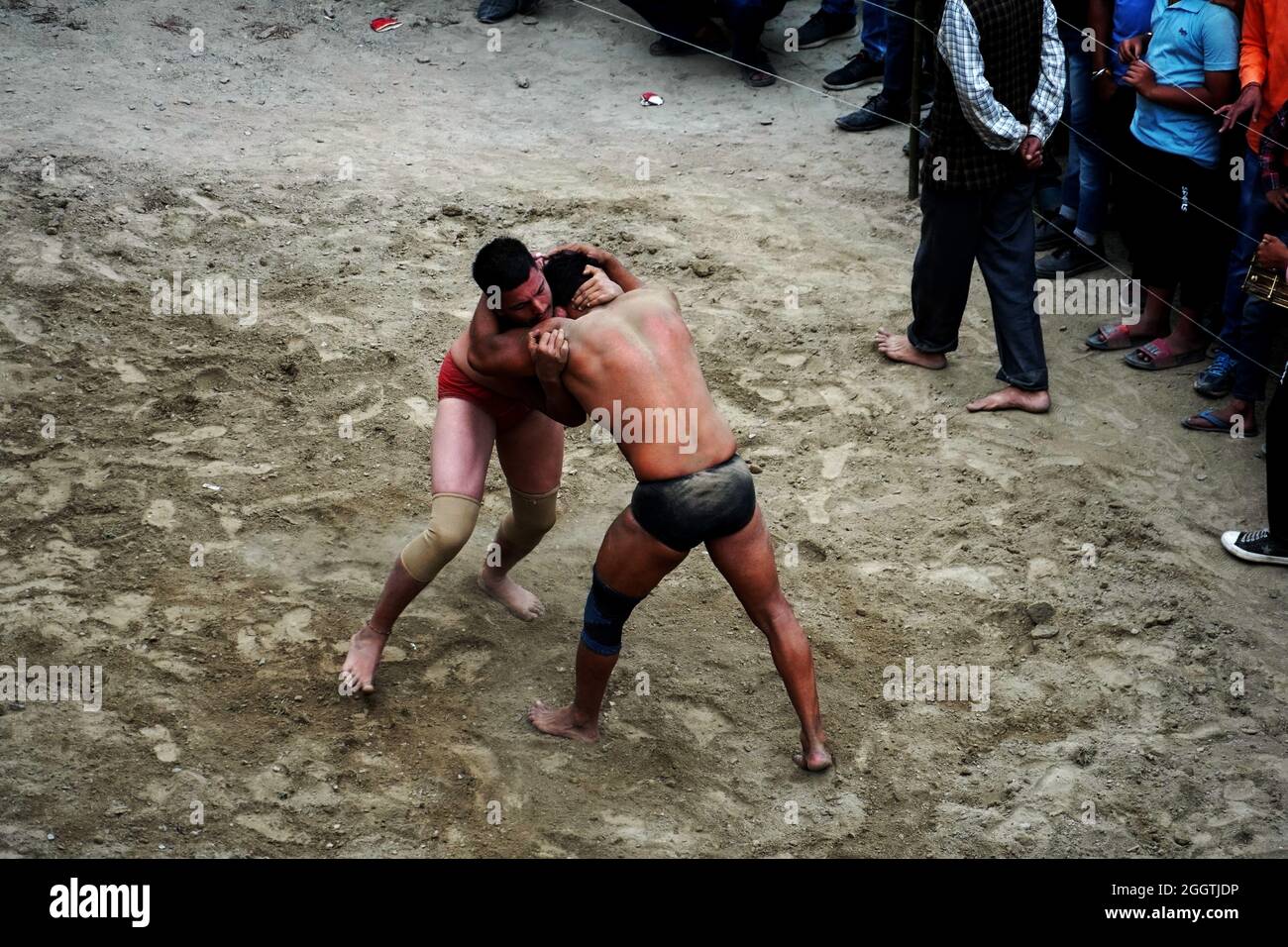 Wrestling Im Dorf Stockfoto