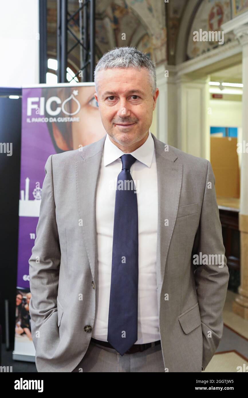 Portrait von Stefano Cigarini CEO der Themenparks Cinecittà World in Rom und FICO Eataly World in Bologna während einer Pressekonferenz Stockfoto