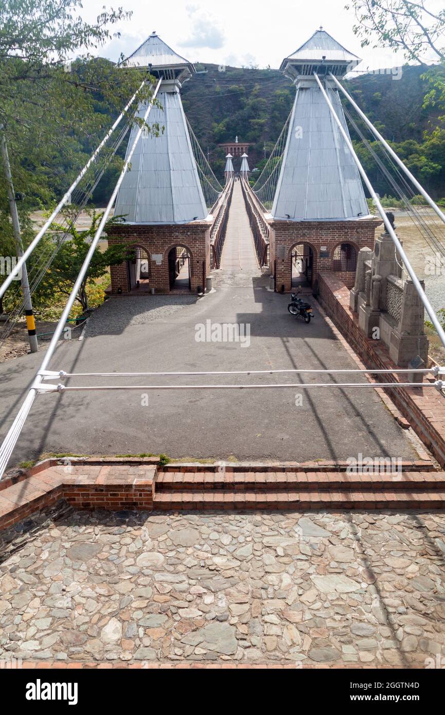 Puente de Ockidente (Westbrücke) in Santa Fe de Antioquia, Kolumbien Stockfoto