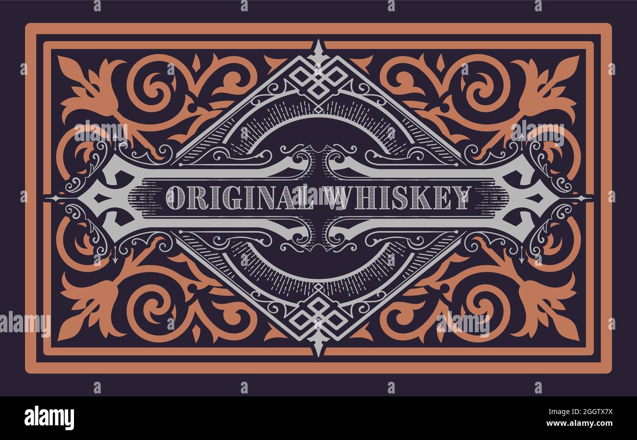 Whisky-Label mit alten Rahmen Stock Vektor