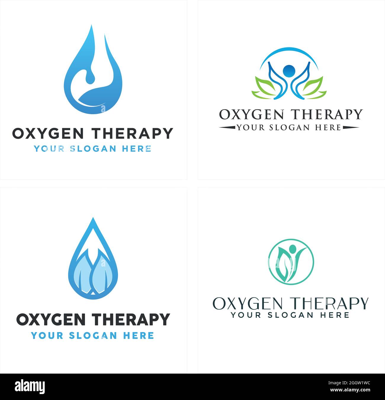 Spa Healthcare Sauerstoff natürlichen organischen Logo-Design Stock Vektor