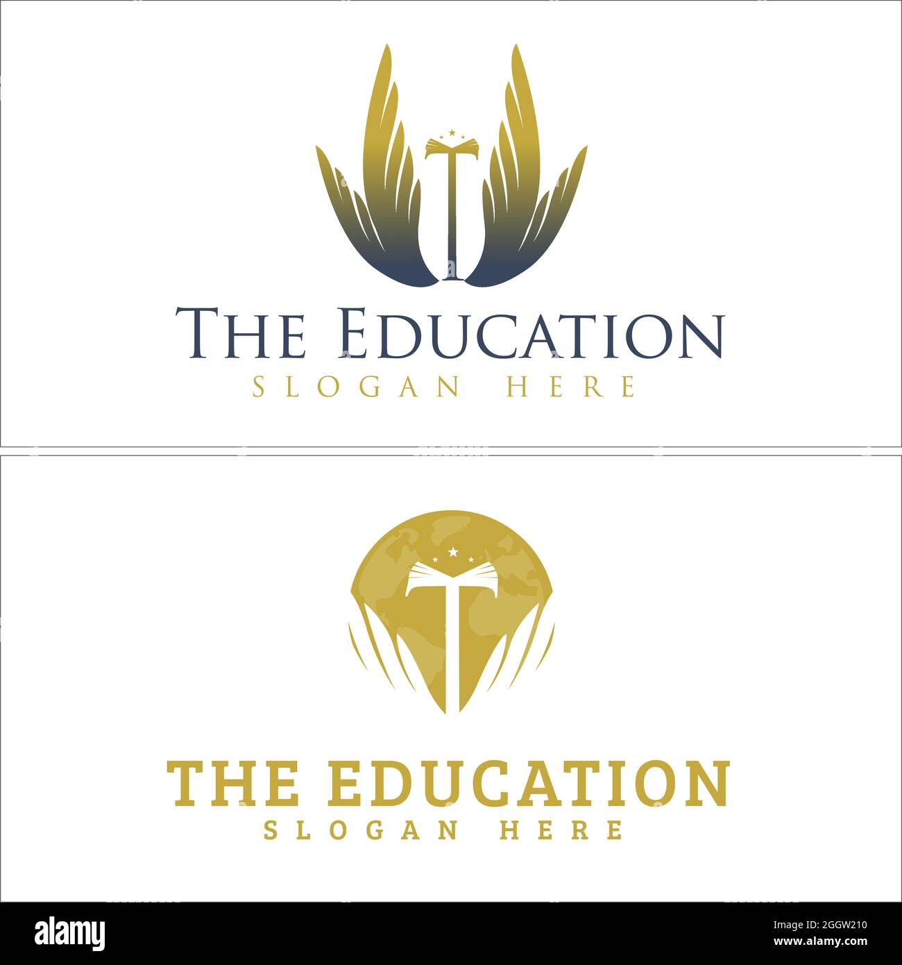 Luxus Bildung Coaching Akademie Schule Flügel Symbol Logo Design Stock Vektor