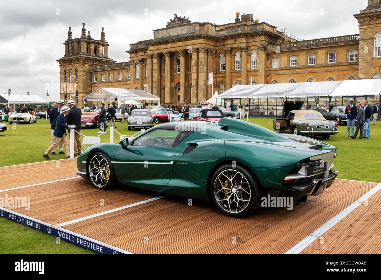 Touring Superleggera Arese 95 Coupé 2021 auf dem Salon Prive Blenheim Palace UK ausgestellt Stockfoto