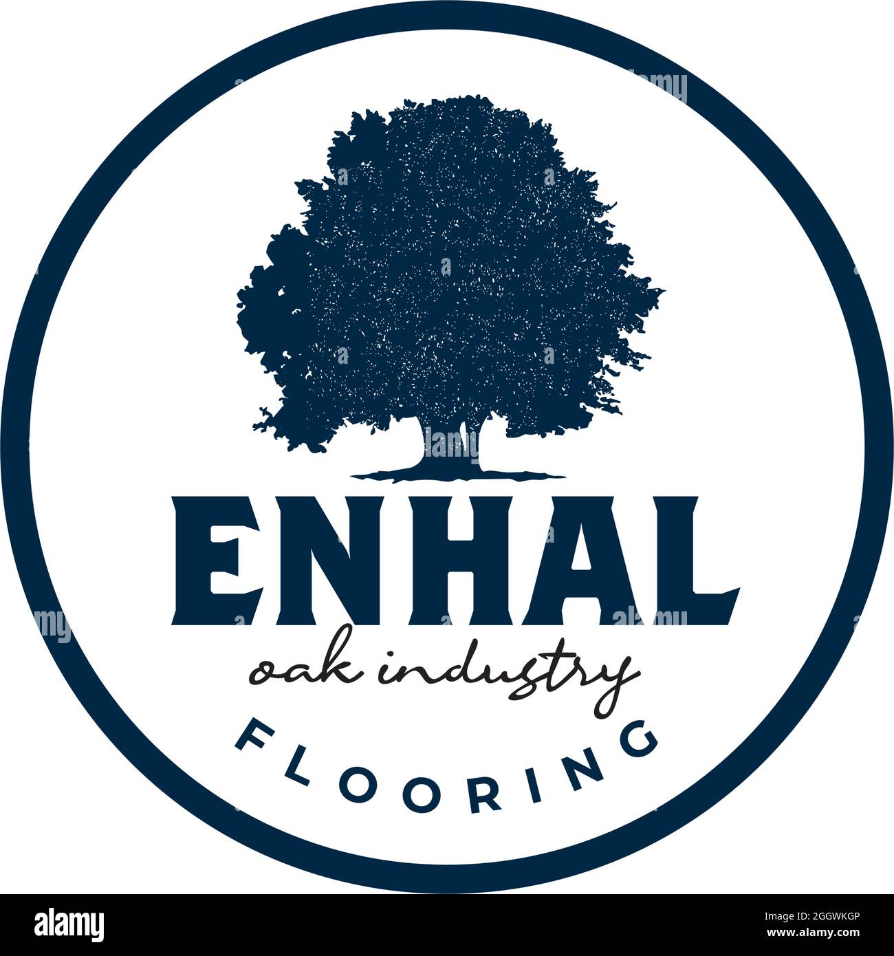 Klassische Eichenholzböden Industrie Vektor Logo Design Stock Vektor