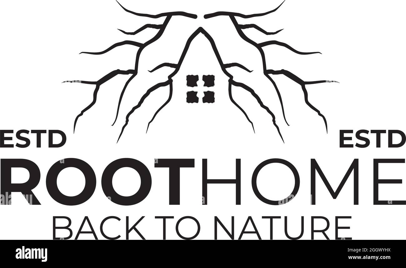 Vorlage für das Design des Root-Home-Logos Stock Vektor