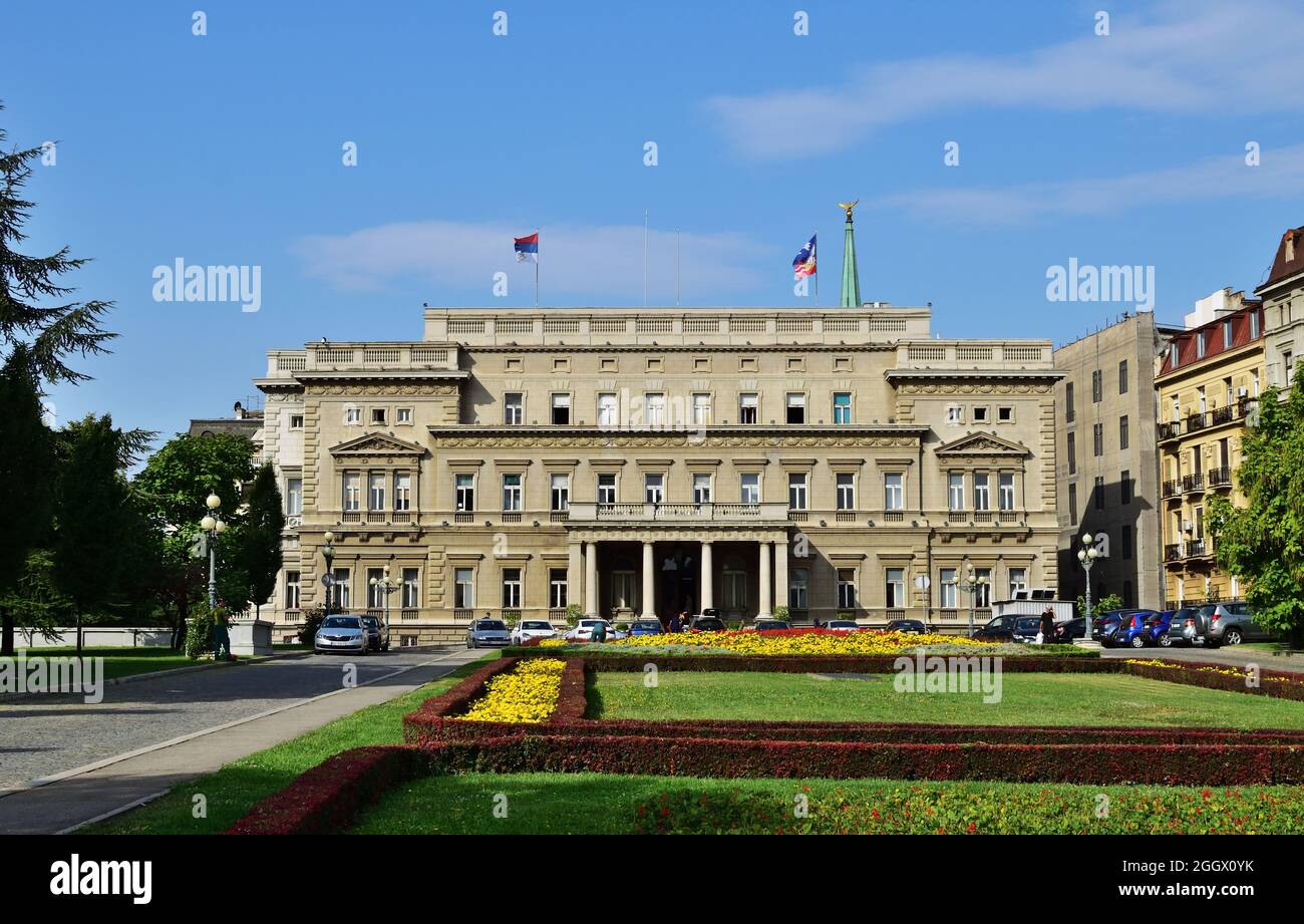 Belgrader Rathaus, Serbien an einem Sommertag Stockfoto