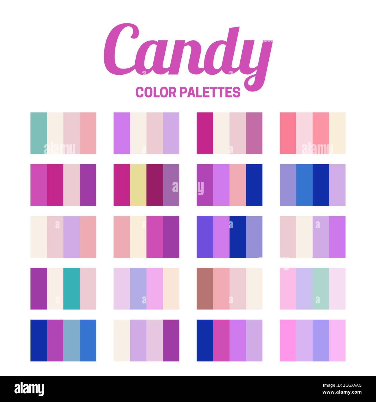 Candy Color Palette Farbfelder Pink Vektor Stock Vektor