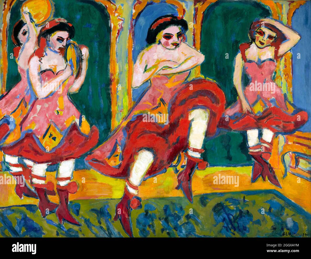 Czardas Dancers von Ernst Ludwig Kirchner (1880-1938), Öl auf Leinwand, 1908 Stockfoto