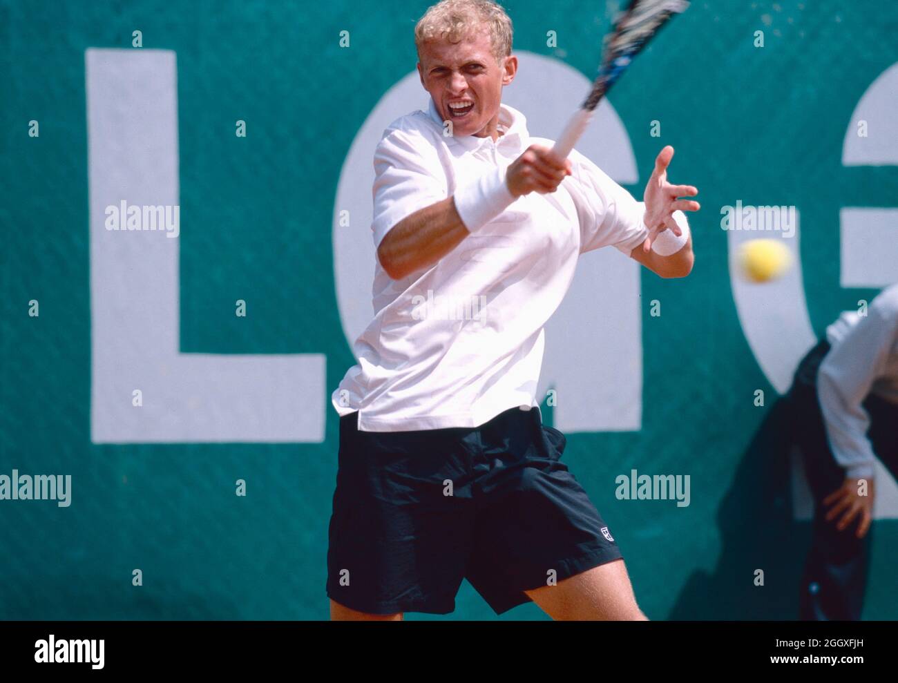 Russischer Tennisspieler Nikolay Davydenko, 1990er Jahre Stockfoto