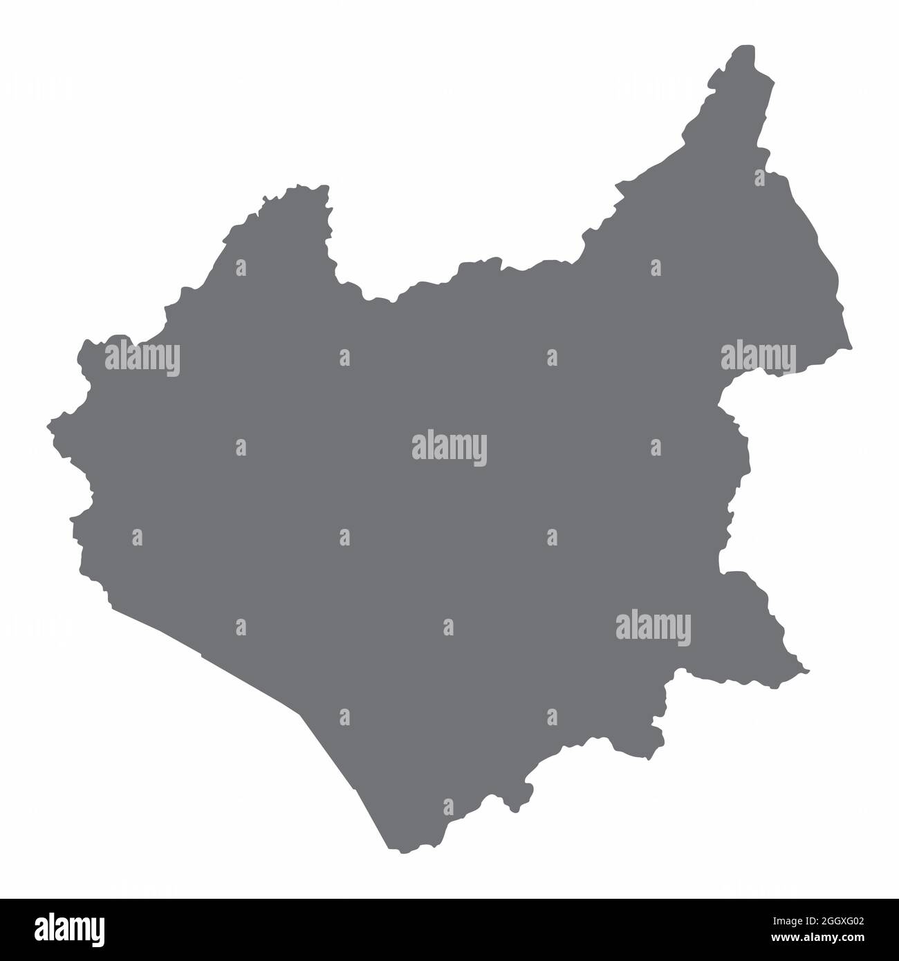 Leicestershire County Silhouette Karte isoliert auf weißem Hintergrund, England Stock Vektor