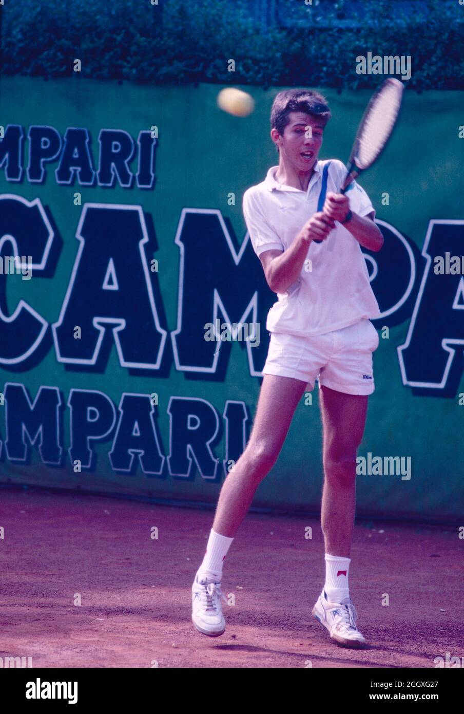 Nicht identifizierter italienischer Tennisspieler, 80er Jahre Stockfoto