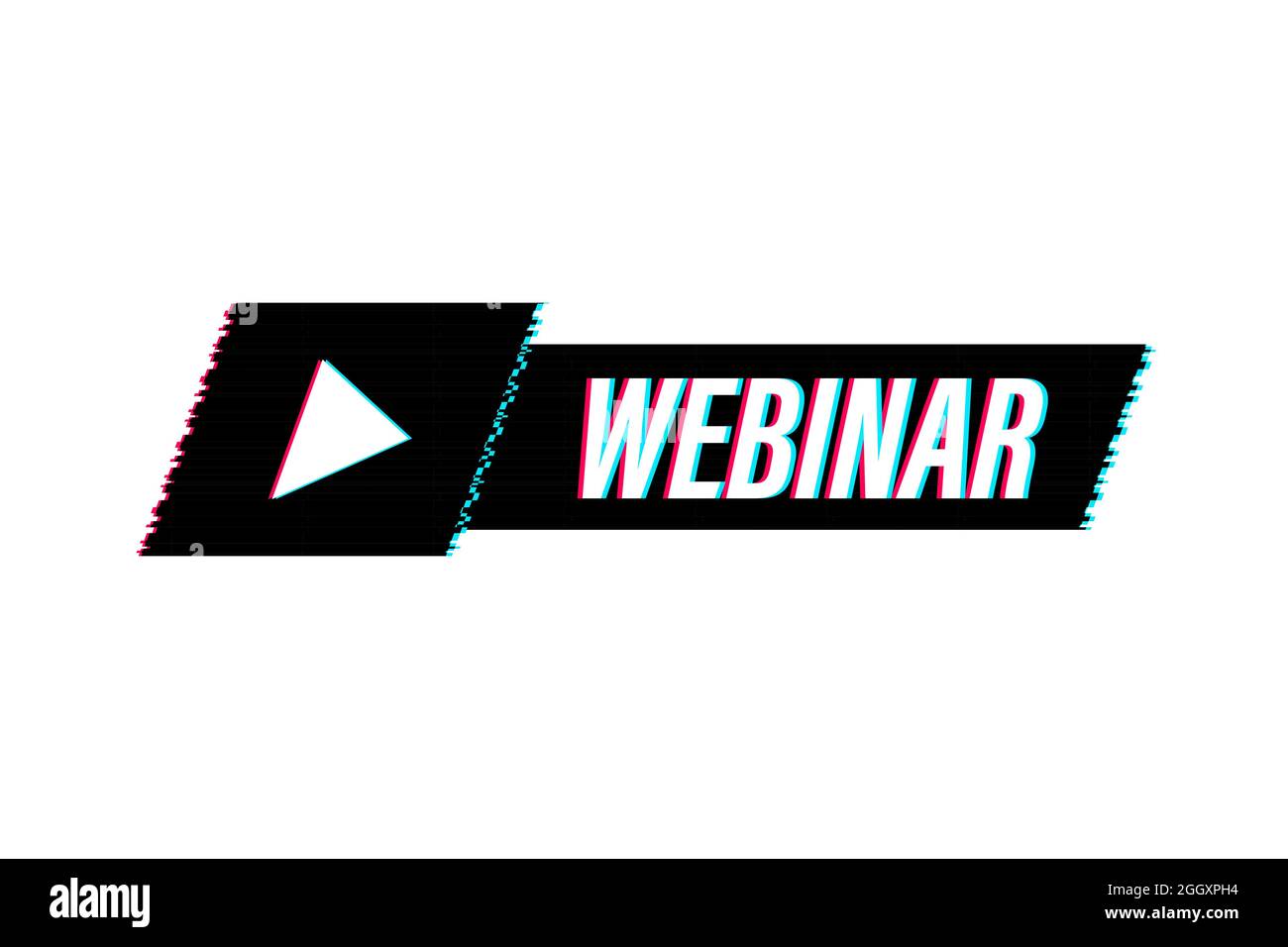 Live-Webinar-Schaltfläche, Glitch-Symbol. Bewegungsgrafiken. Stock Vektor