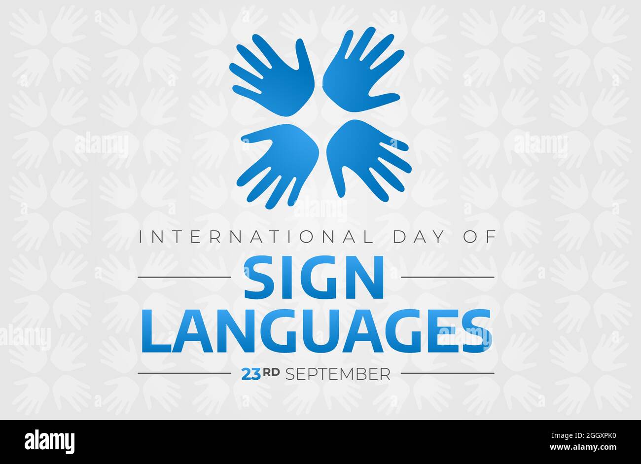 Hintergrundbanner zum Internationalen Tag der Gebärdensprachen Stock Vektor