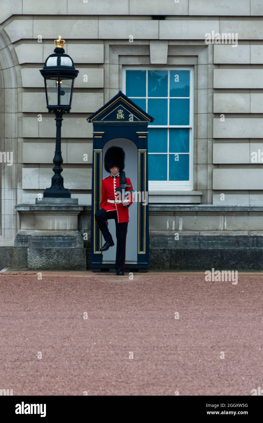 Wachmann im Buckingham Palace in London Stockfoto