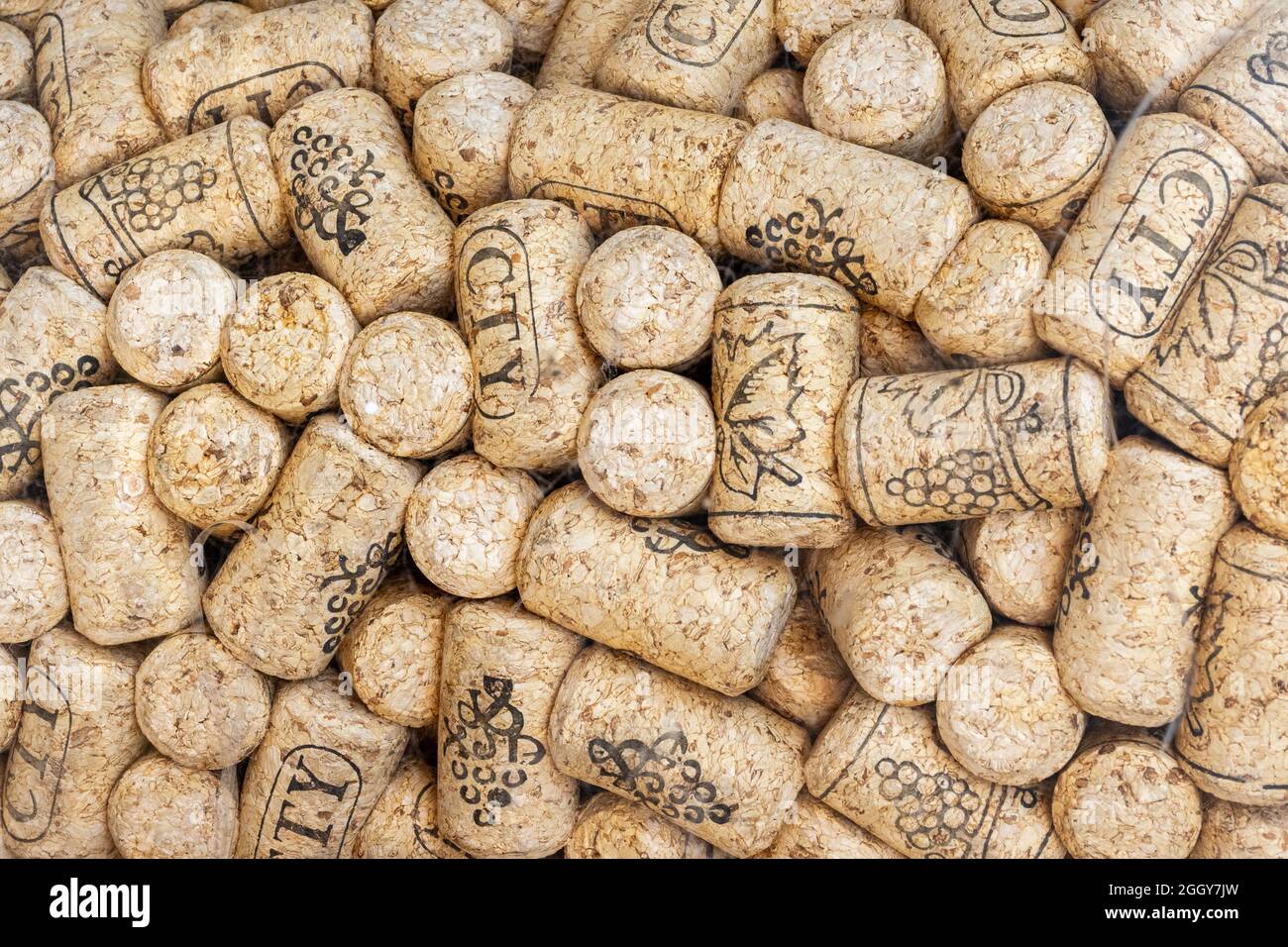 Korken von Weinflaschen Stockfoto