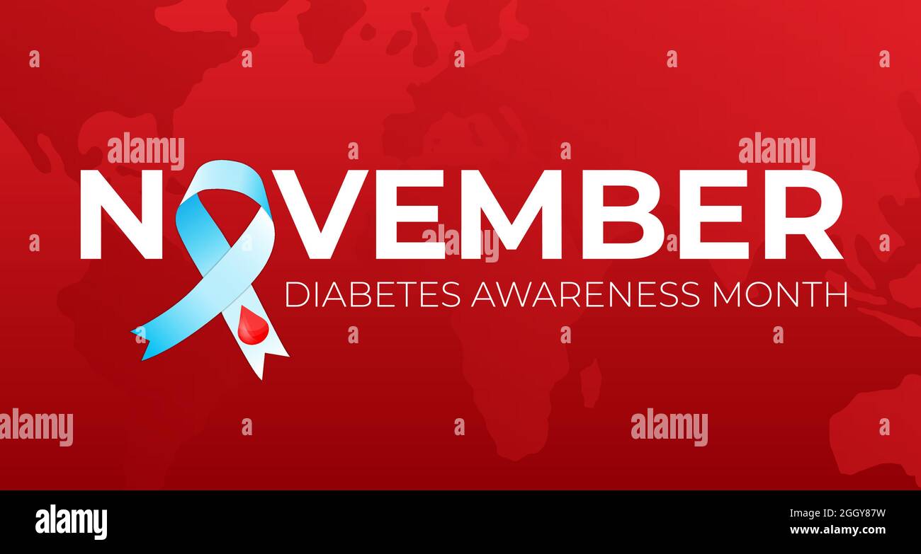 November Diabetes Awareness Month Hintergrunddarstellung mit Ribbon Stock Vektor