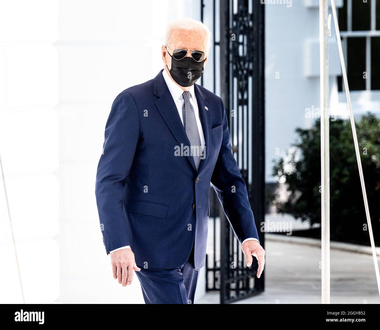 Washington DC, USA. September 2021. Präsident Joe Biden verlässt das Weiße Haus, um nach New Orleans, Louisiana, zu reisen. Kredit: SOPA Images Limited/Alamy Live Nachrichten Stockfoto
