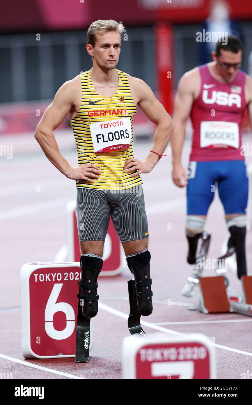 Tokio, Japan. September 2021. Johannes Floors (GER), 3. September 2021 - Leichtathletik : 400-m-T62-Finale der Männer während der Paralympischen Spiele von Tokio 2020 im Nationalstadion in Tokio, Japan. Quelle: Naoki Nishimura/AFLO SPORT/Alamy Live News Stockfoto