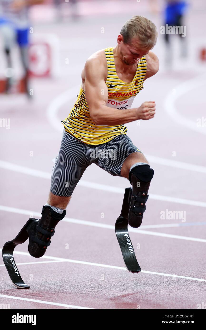 Tokio, Japan. September 2021. Johannes Floors (GER), 3. September 2021 - Leichtathletik : 400-m-T62-Finale der Männer während der Paralympischen Spiele von Tokio 2020 im Nationalstadion in Tokio, Japan. Quelle: Naoki Nishimura/AFLO SPORT/Alamy Live News Stockfoto