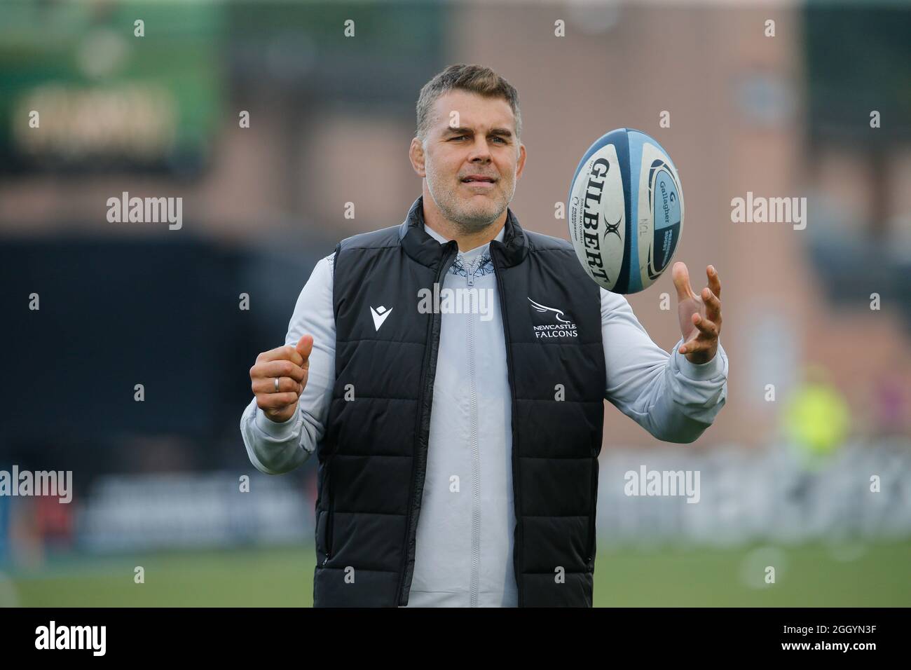 Glasgow, Großbritannien. 03. September 2021.Nick Easter (Defense Coach) vor dem Vorsaison-Freundschaftsspiel zwischen Glasgow Warriors und Newcastle Falcons am Freitag, 3. September 2021 im Scotstoun Stadium, Glasgow. (Kredit: Chris Lishman | MI News) Kredit: MI Nachrichten & Sport /Alamy Live News Stockfoto