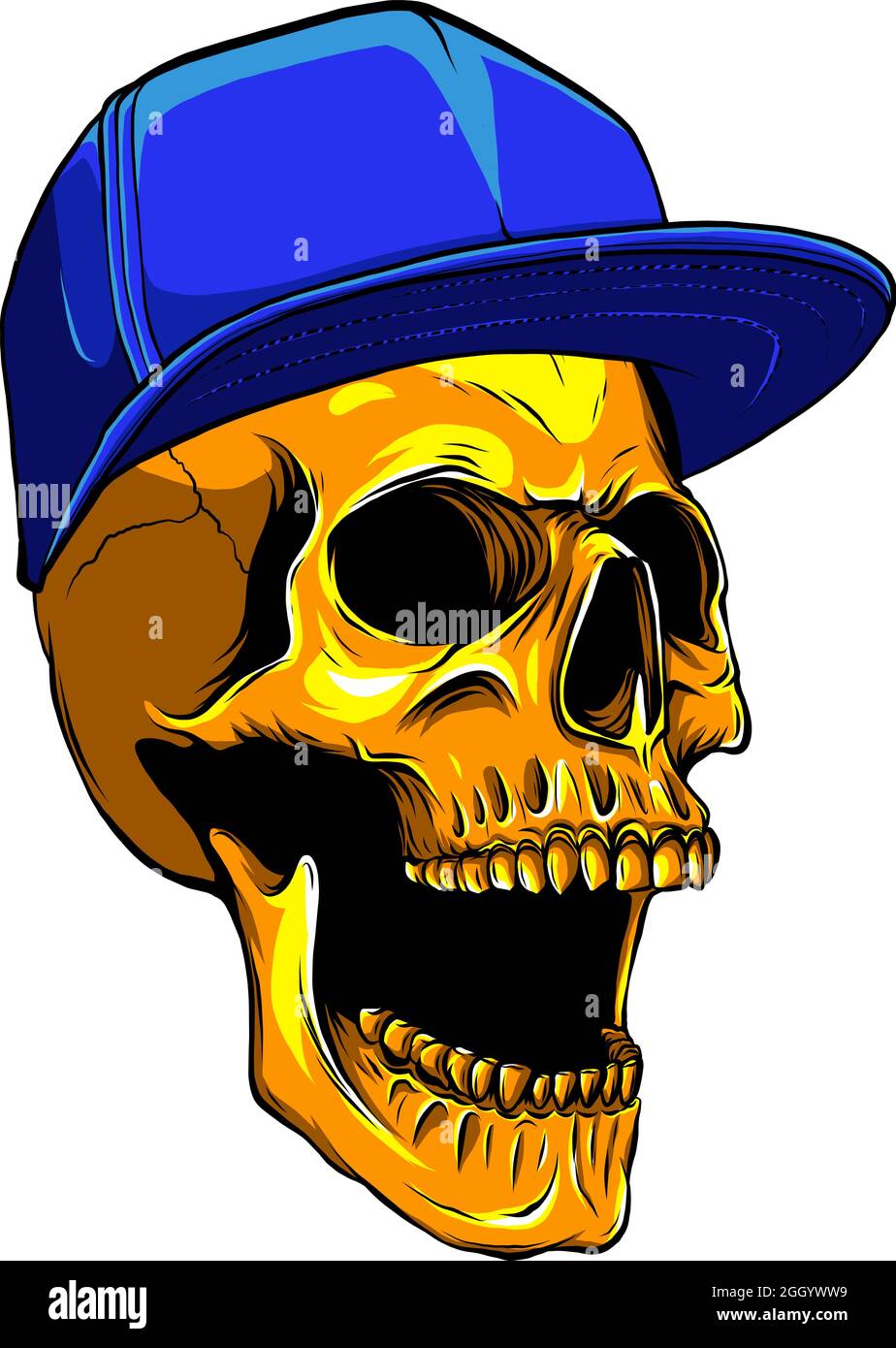 Totenkopf mit Hut Verctor Illustration Design Stock Vektor