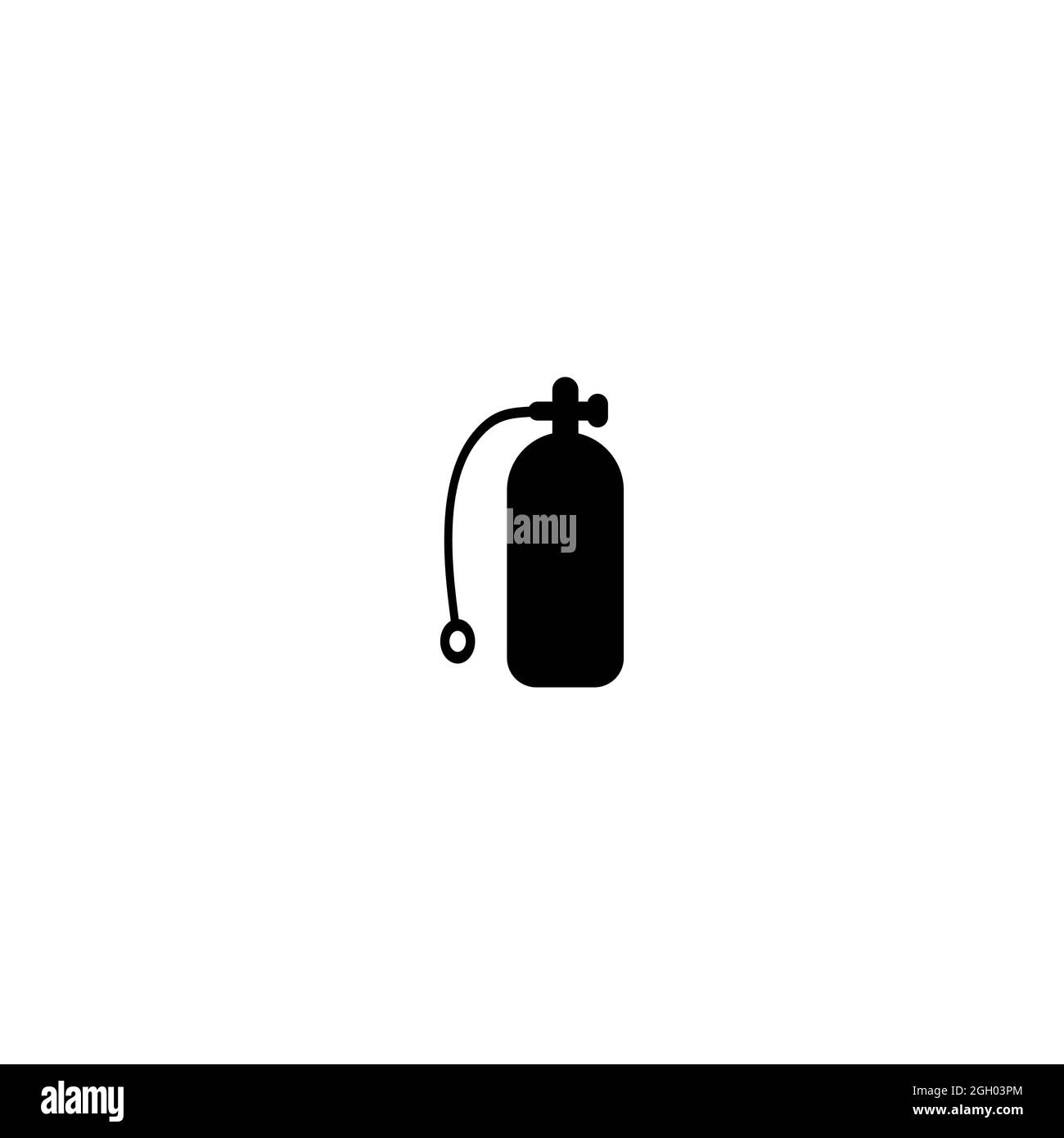 Symbol für Sauerstoffflasche, Gasflaschenbehälter für alle inerten und gemischten inerten Gase, Vektorsymbol - Vektor Stockfoto