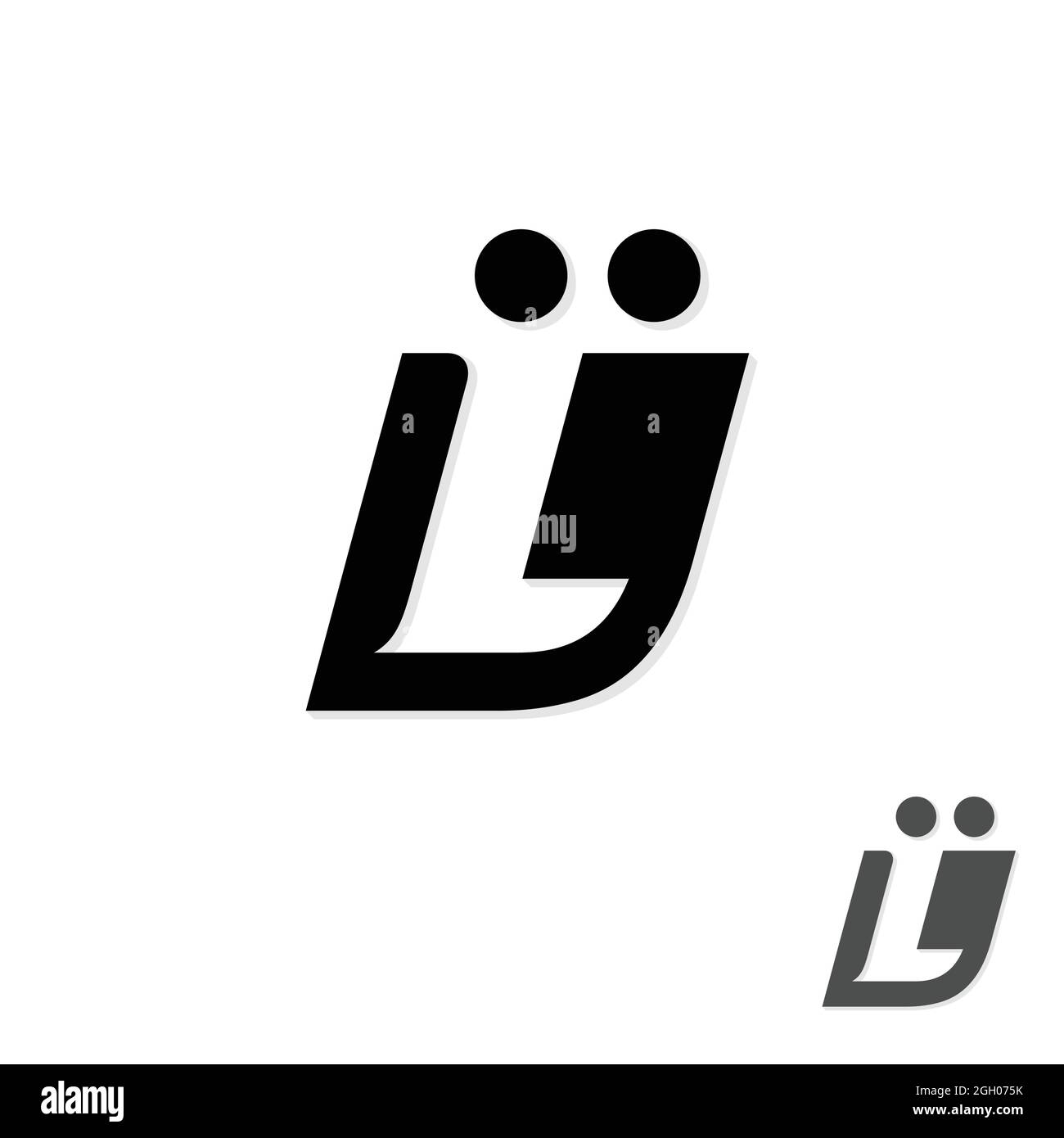 Ursprüngliches Design der Symbolvektoren für UL Letter. Verknüpfter Buchstabe UL-Symbol. Vektorgrafik EPS.8 EPS.10 Stock Vektor