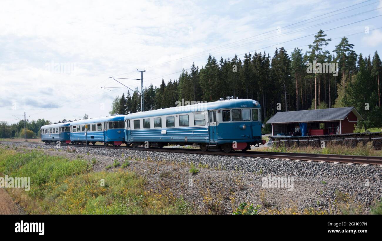 Lättähatu Finnischer Dieselzug aus den 50er Jahren Stockfoto