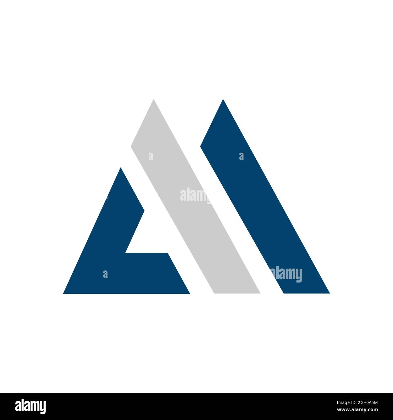 Überlappender einfacher Anfangsbuchstabe M für Mountain Logo Vektor Design Illustration Stock Vektor