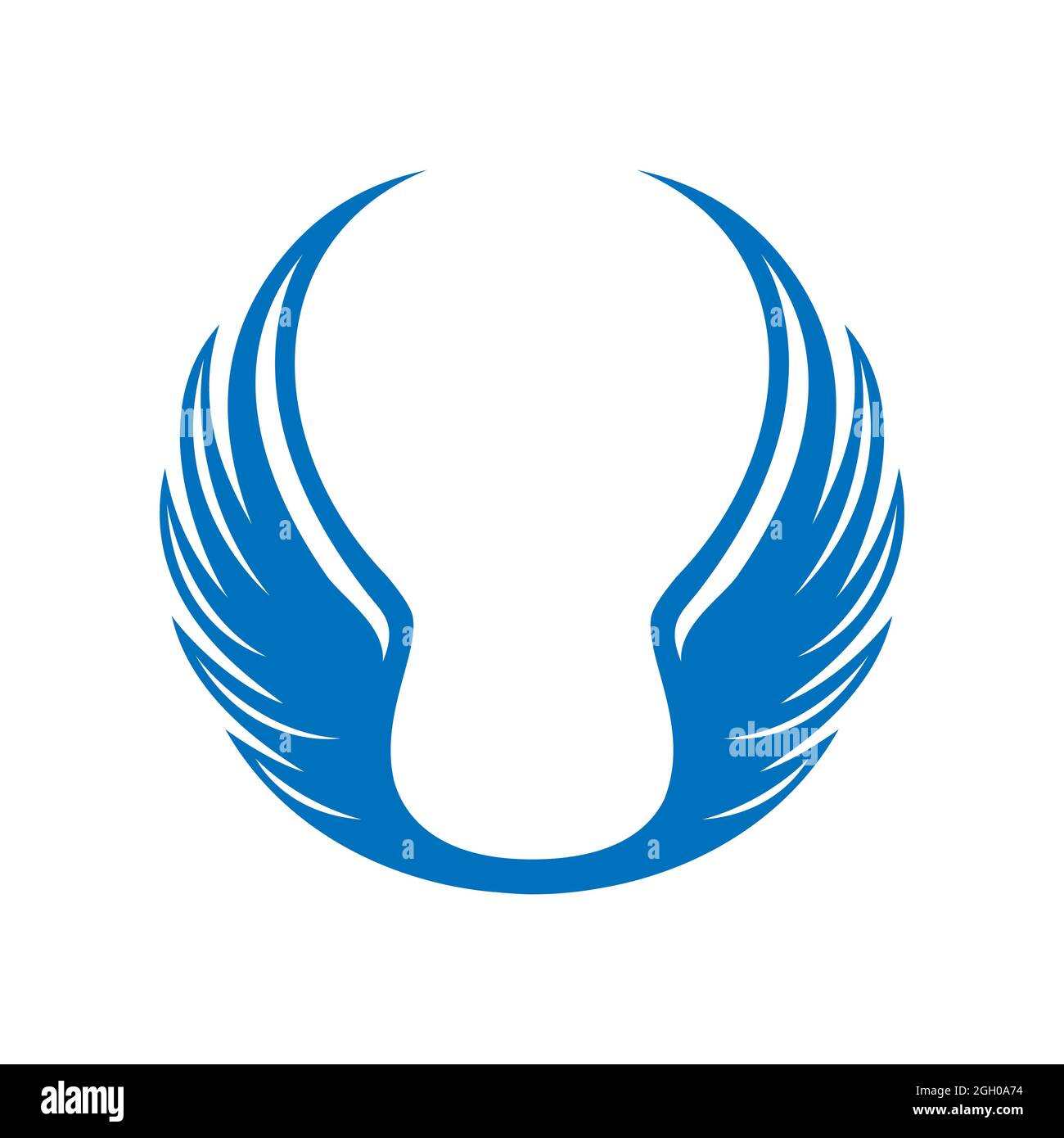 Benutzerdefinierte abstrakte runde blaue Flügel Design-Vektor auf den Kreis Symbol Illustrationen Stock Vektor