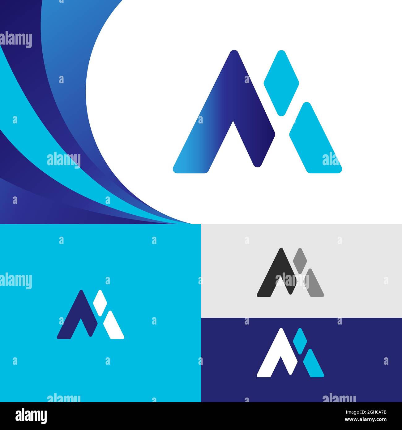 Große kreative Buchstabe M anfängliche Logo-Design-Vektor-Vorlage Illustrationen mit modernem Thema Stock Vektor