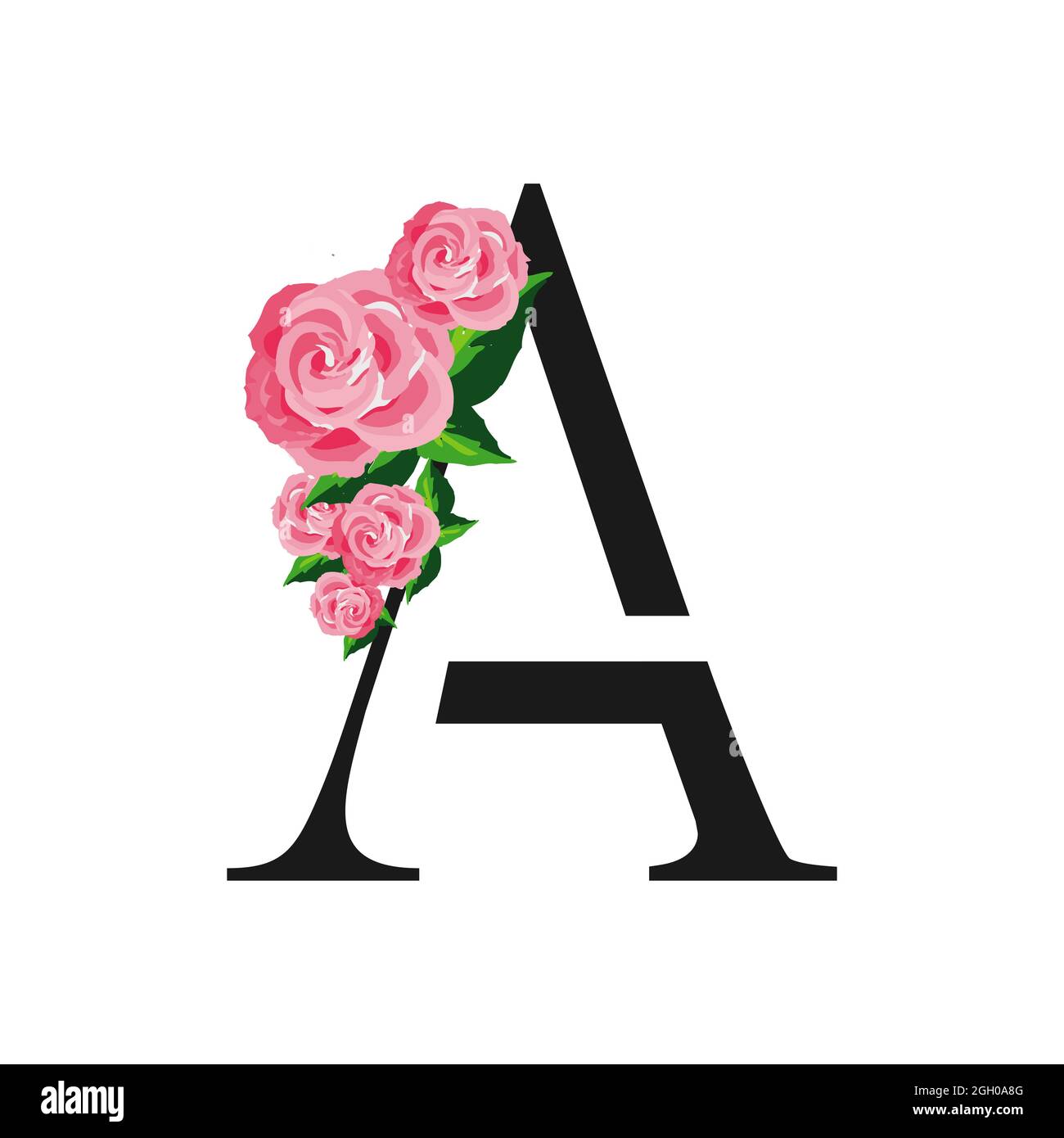 Einfach Schönheit initial Eine Rose Buchstaben Logo Vektor Illustration für Hochzeit Spa Salon etc. Stock Vektor