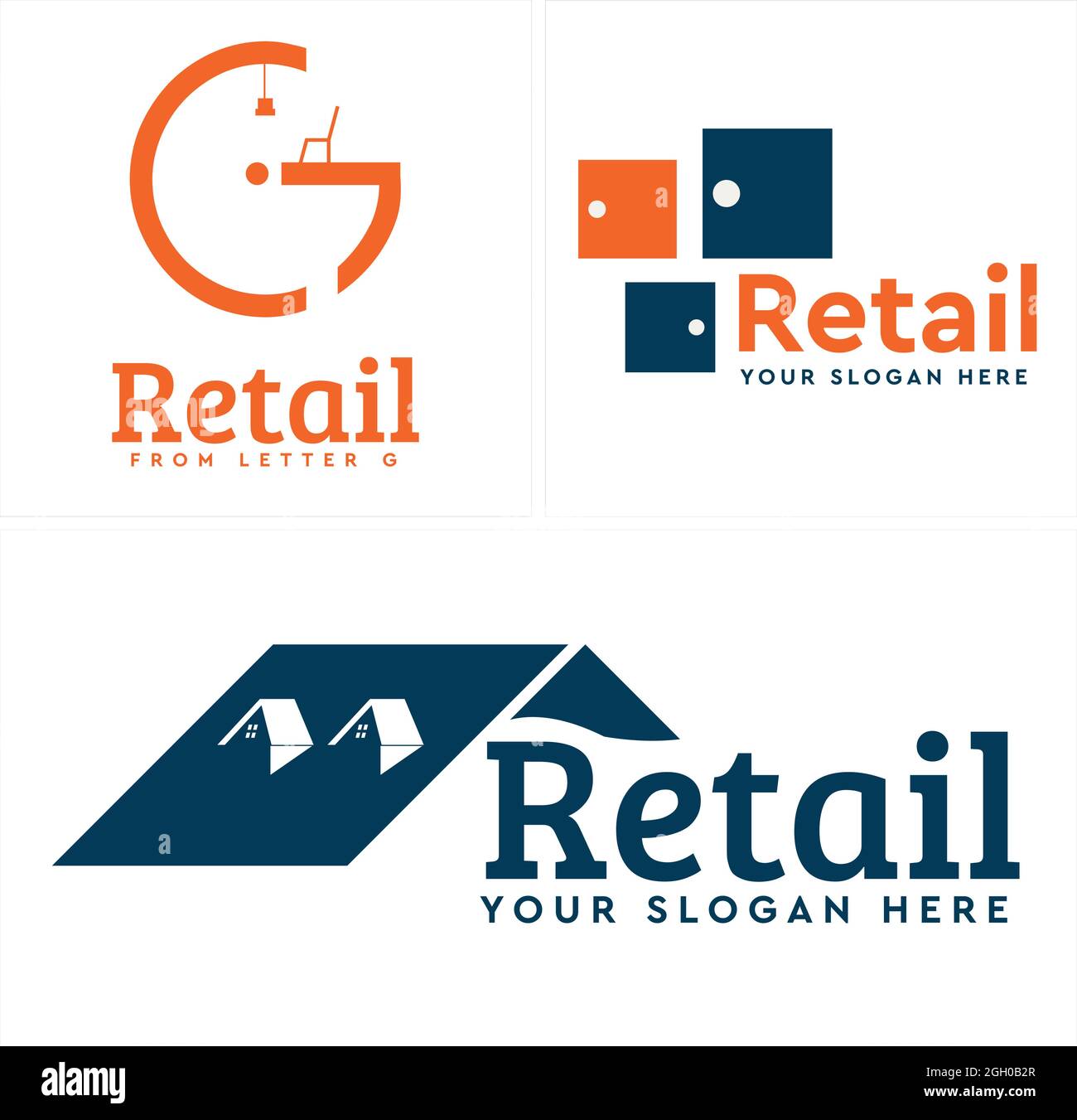 Einzelhandel Business Produkte Home Logo Design Stock Vektor