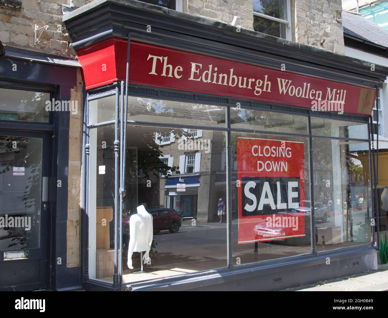 Die Edinburgh Woolen Shop Mill in Witney UK wird geschlossen Stockfoto