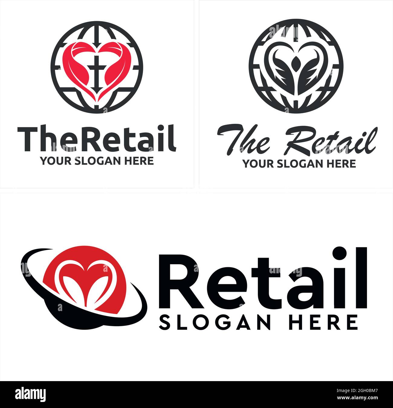 Einzelhandelsgeschäft umweltfreundliches Design mit Globe-Herd-Logo Stock Vektor