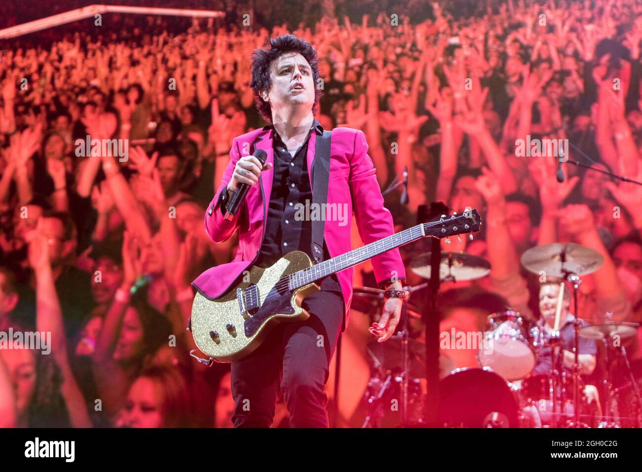 27. AUGUST - SAN FRANCISCO, CA: Sängerin und Gitarristin Billie Joe Armstrong Green Day tritt am 27. August 2021 im Oracle Park in San Francisco, Kalifornien, auf. Kredit: Raymond Ahner/Der Fotozugang Stockfoto