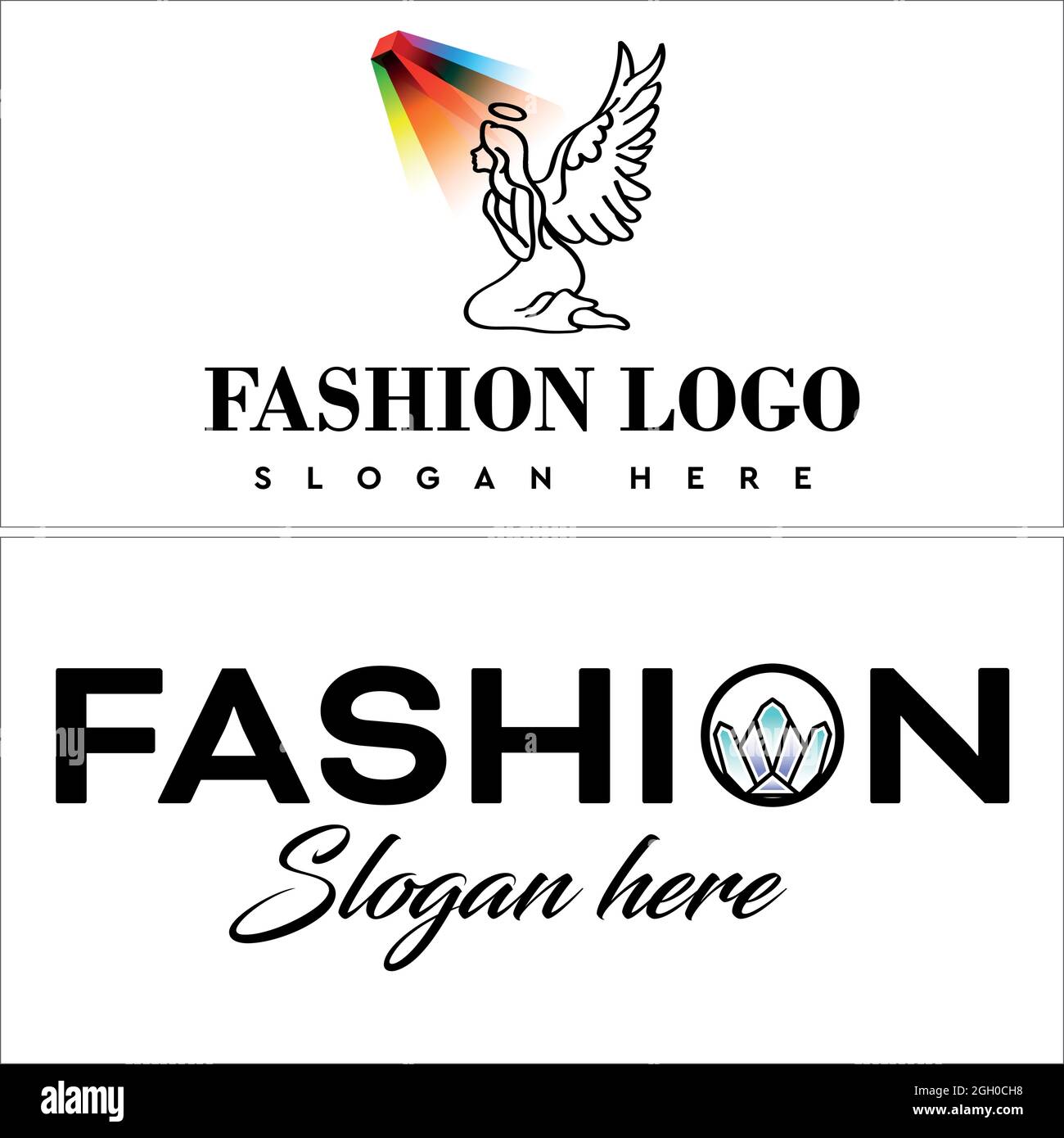 Modeschmuck Kristall Business Logo Design Stock Vektor