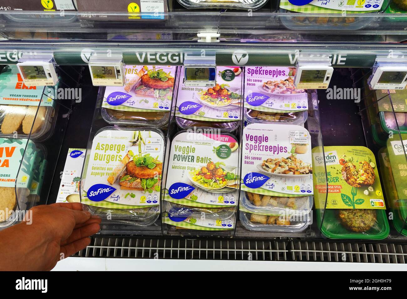 Fleischersatz in einem Geschäft Stockfoto