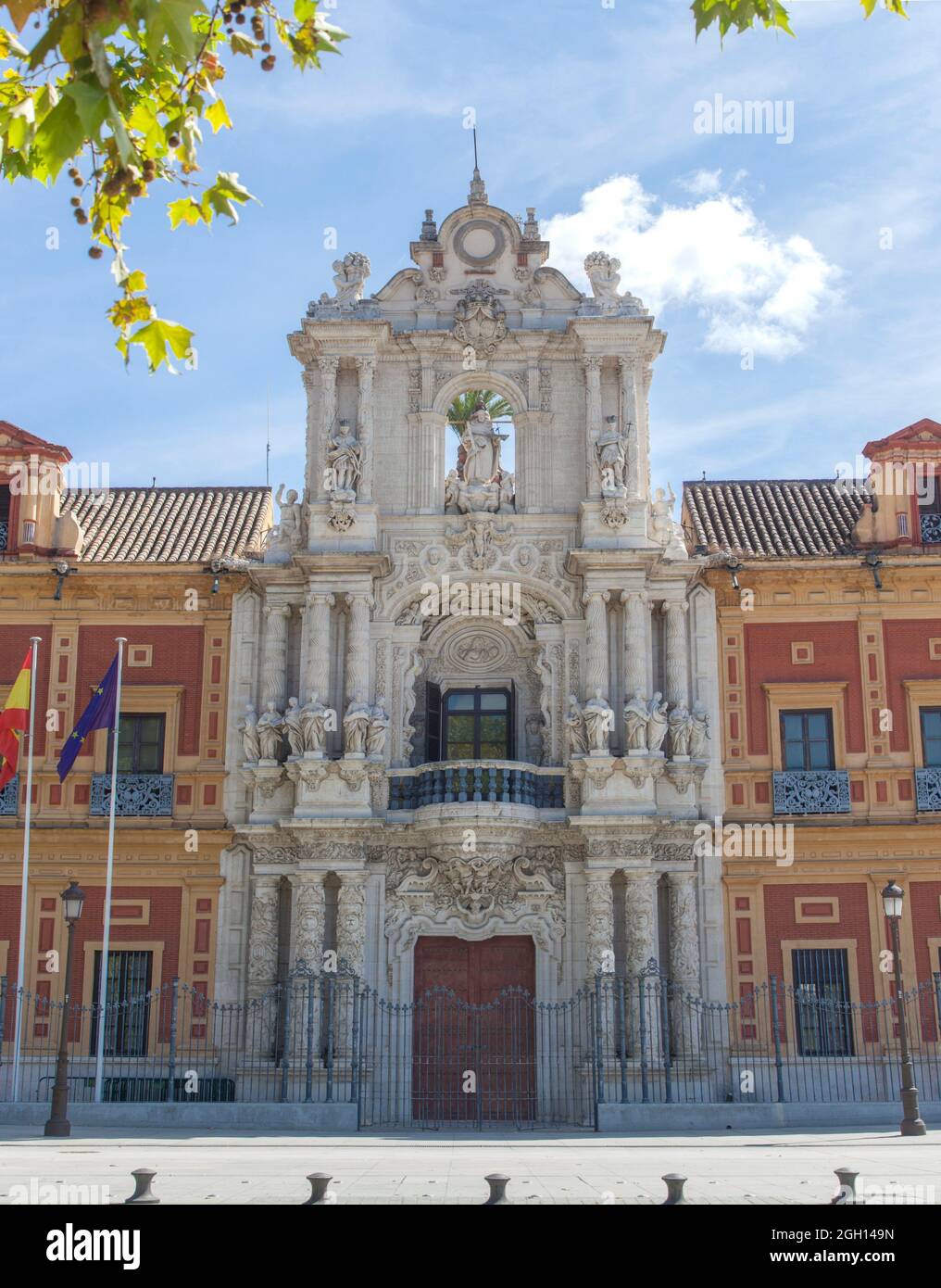 Der Palast von San Telmo Sevilla, Spanien. Sitz der Präsidentschaft der andalusischen Regionalregierung. Stockfoto