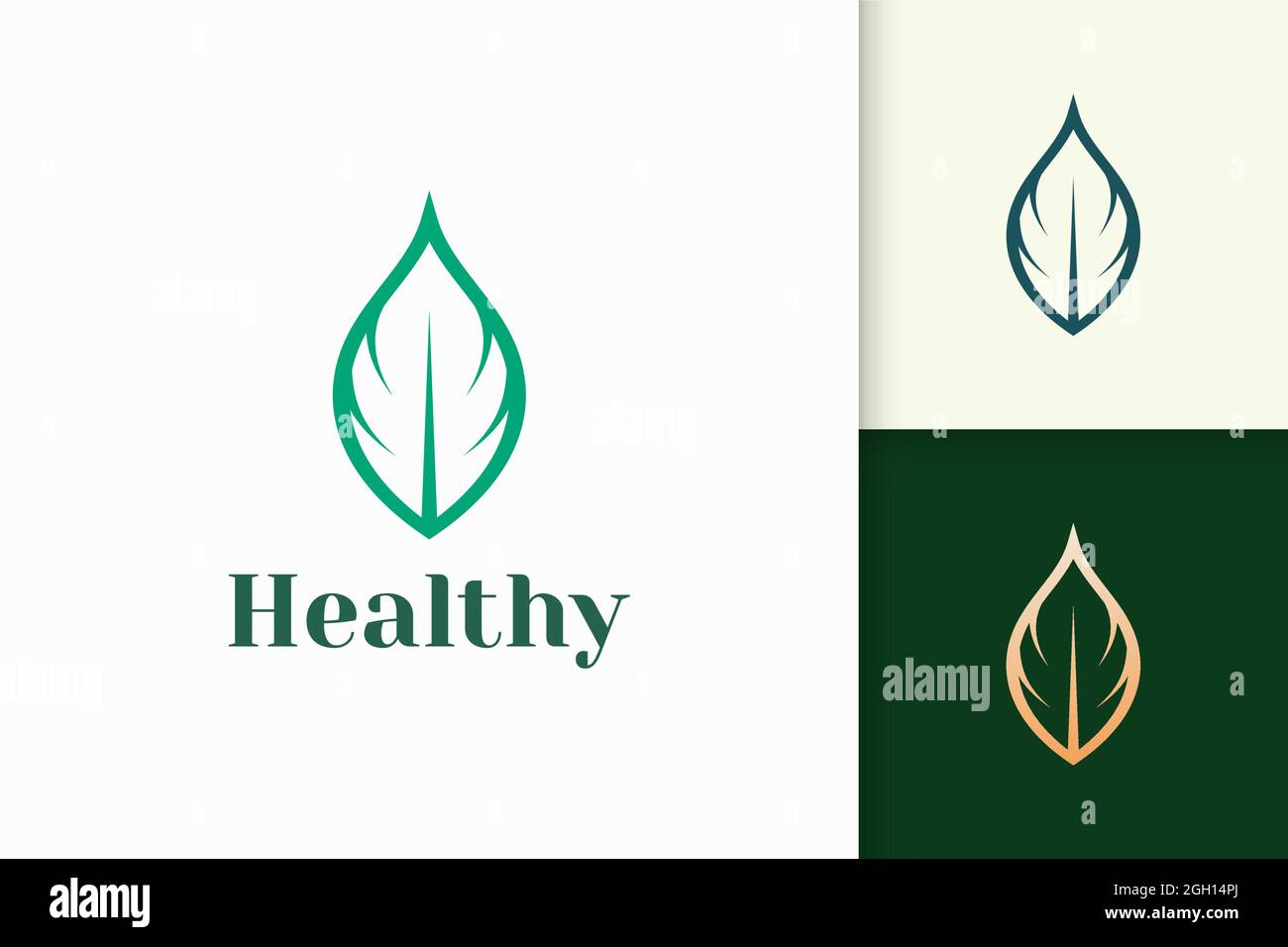 Beauty- oder Gesundheitslogo in einfacher Blattform Stock Vektor