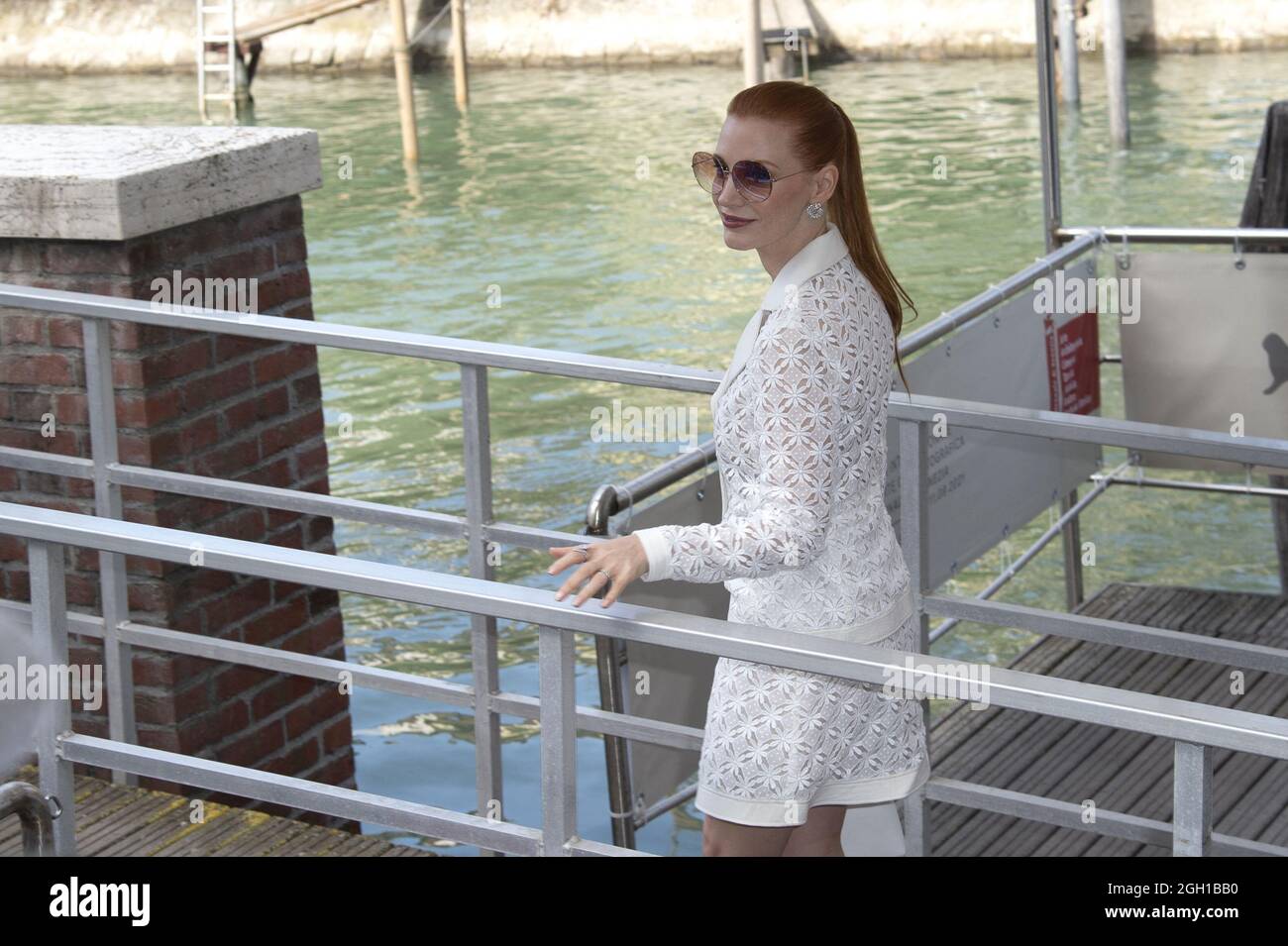 Venedig, Italien. September 2021. Jessica Chastain kommt am 04. September 2021 im Casino im Rahmen des 78. Internationalen Filmfestivals in Venedig, Italien, an. Foto von Aurore Marechal/ABACAPRESS.COM Quelle: Abaca Press/Alamy Live News Stockfoto