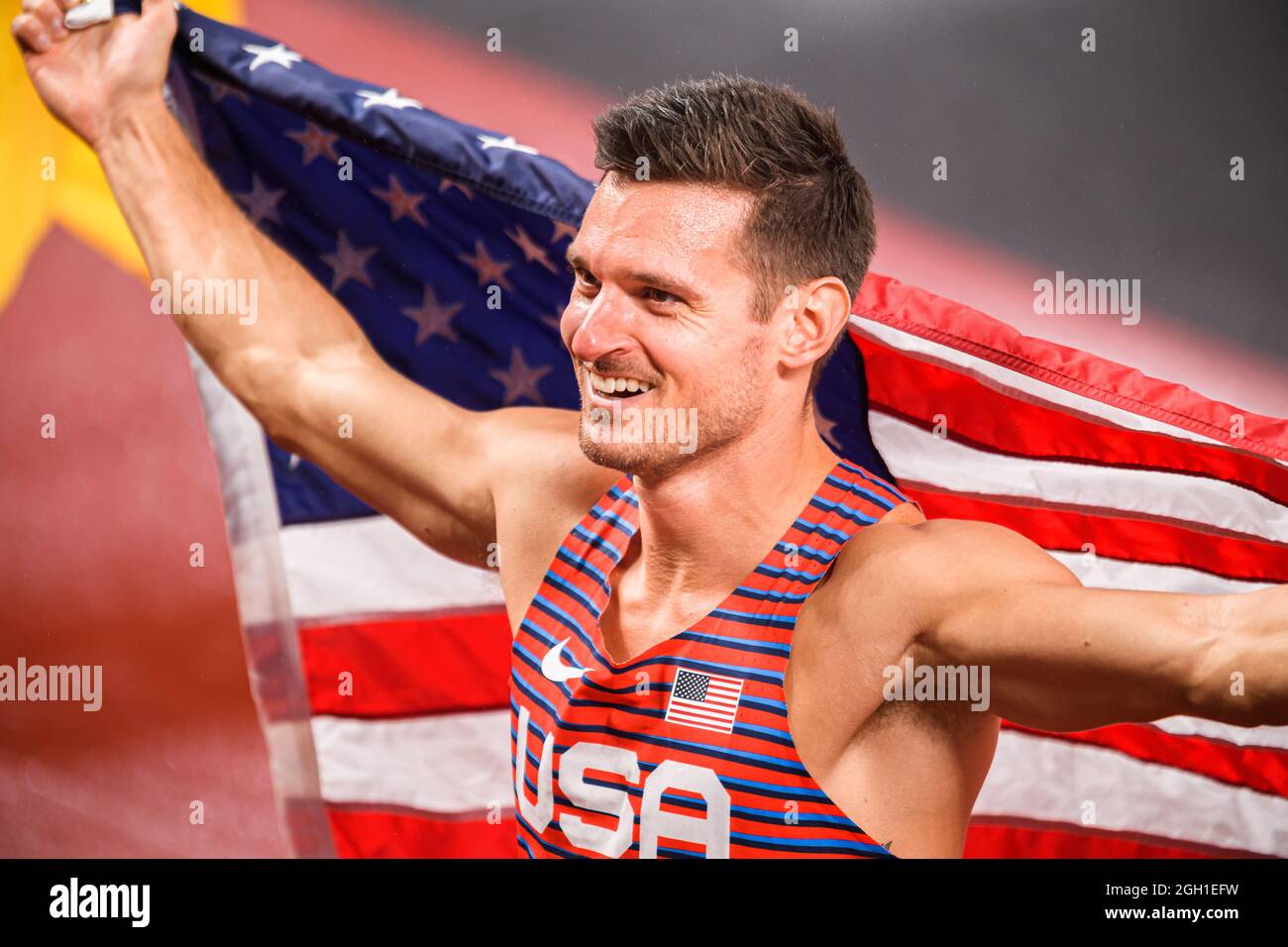 Tokio, Japan. September 2021. Jarryd Wallace (USA) beim 200-m-T64-Finale der Männer während der Leichtathletik-Events - Paralympischen Spiele Tokio 2020 im Olympiastadion am Samstag, den 04. September 2021 in Tokio, Japan. Kredit: Taka G Wu/Alamy Live Nachrichten Stockfoto