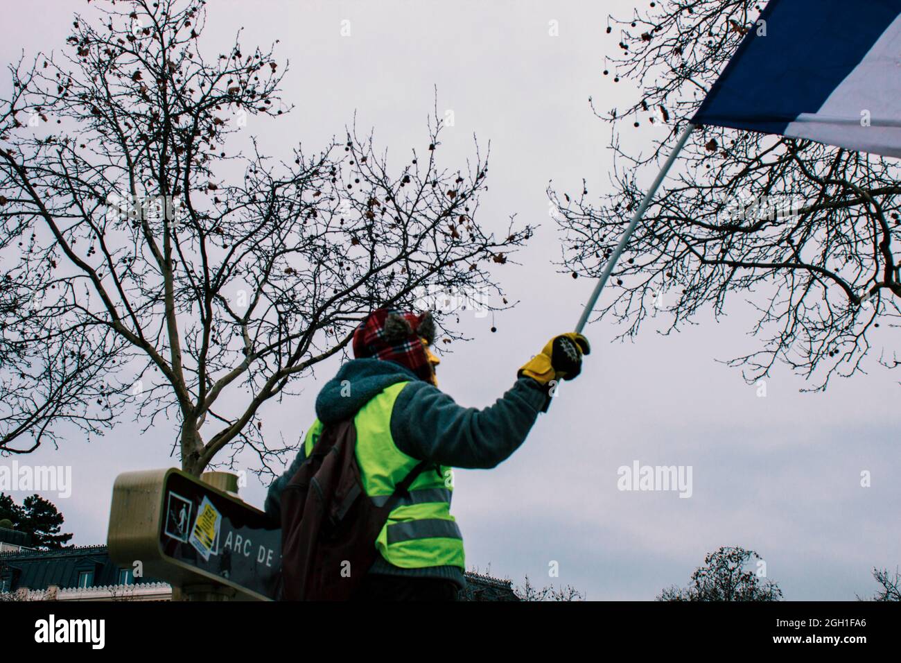 Anführer der Gilets Jaunes - Gelbe Westen Protestbewegung - Paris, Frankreich - 19.01.2019 Stockfoto