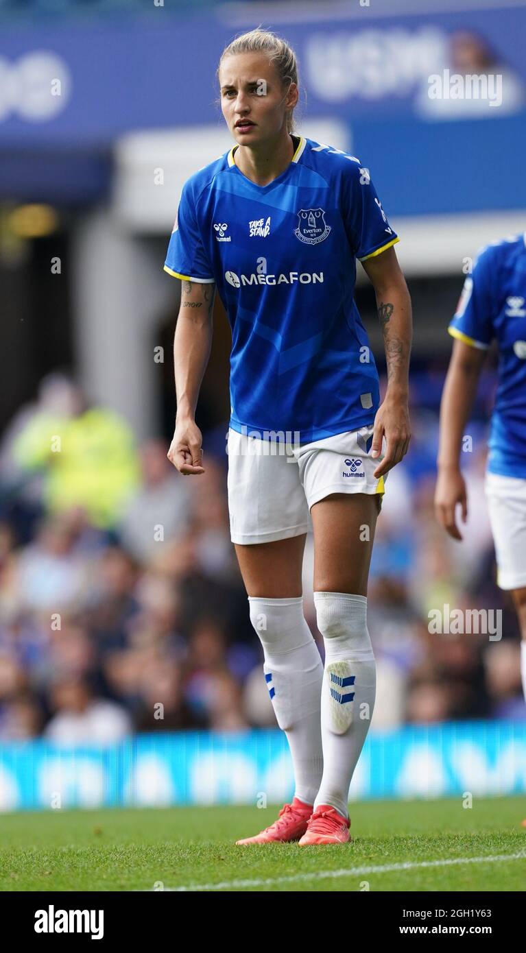 Evertons Nathalie Bjorn während des Spiels der FA Women's Super League im Goodison Park, Liverpool. Bilddatum: Samstag, 4. September 2021. Stockfoto
