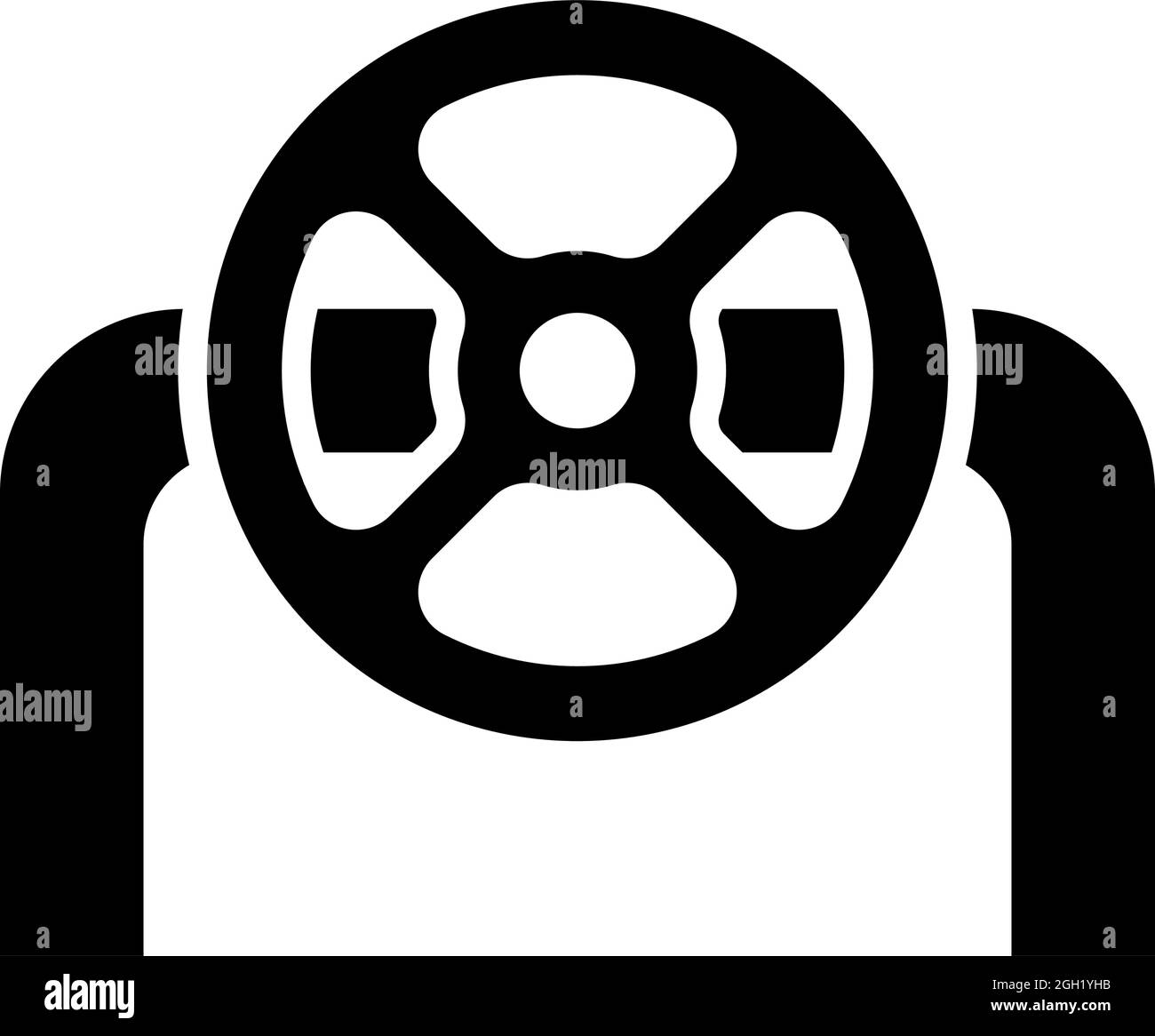 Symbol Für Rohr Mit Ventil. Schwarzes Stencil-Design. Vektorgrafik. Stock Vektor