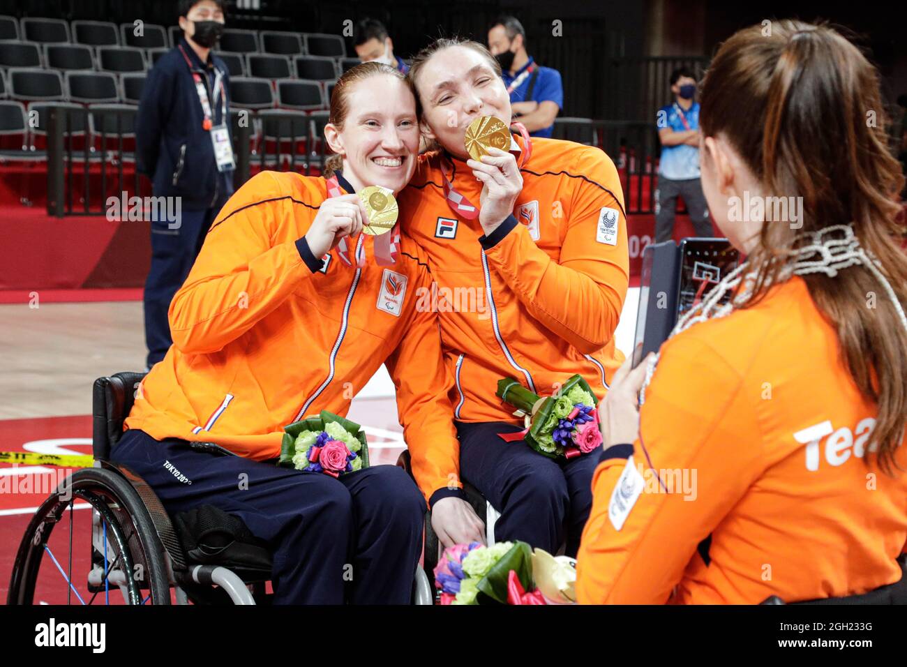 Tokio, Japan, 4. September 2021, Tokio 2020 Paralympische Spiele. Rollstuhl Basketball Niederlande vs China. Goldmedaille für die Niederlande. Stockfoto