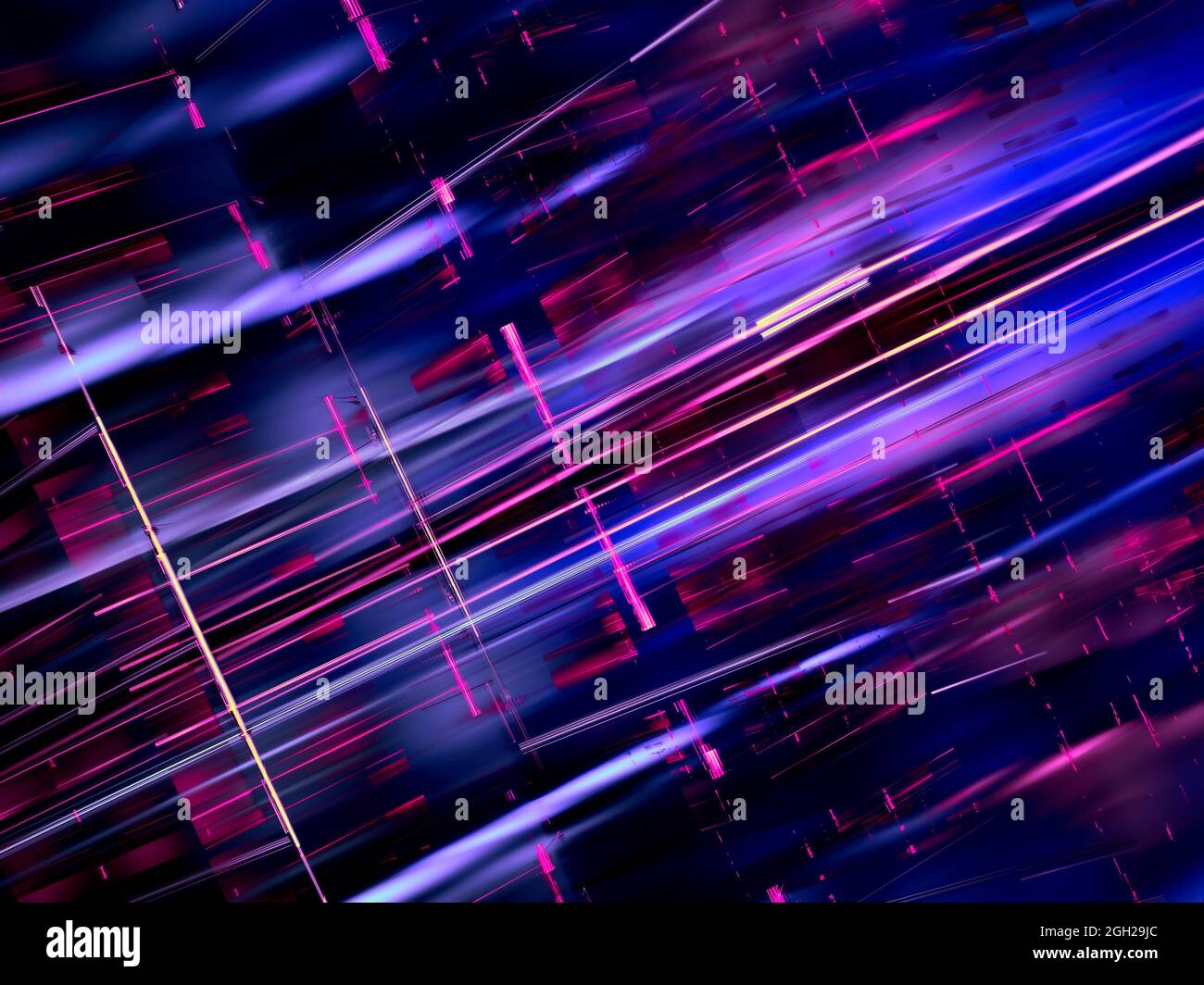 Abstrakt glänzender Hintergrund mit chaotischen geraden Linien - 3d-Illustration Stockfoto