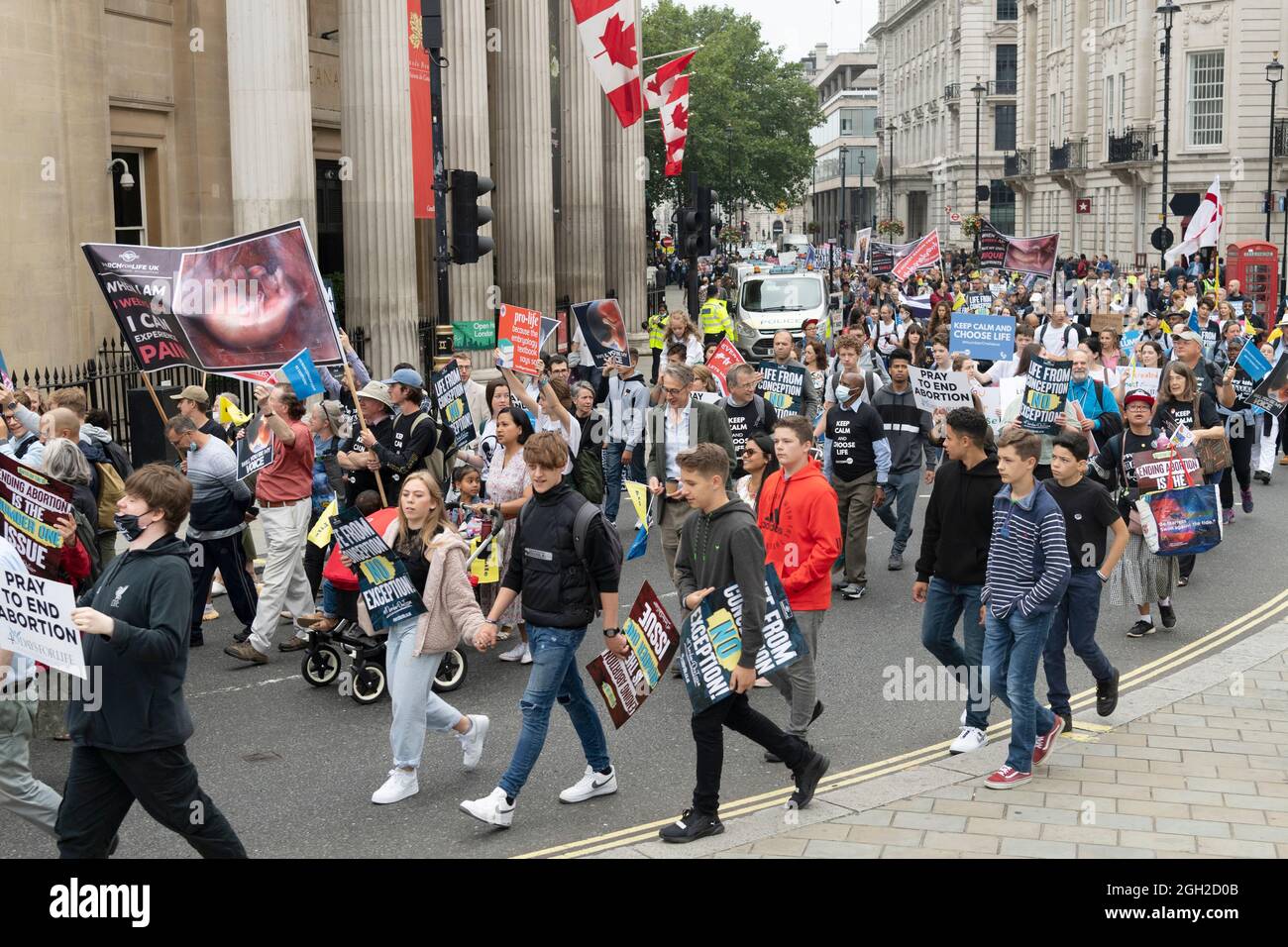 04. September 2021. London, Großbritannien. Foto von Ray Tang. Demonstranten nehmen an der Demonstration March for Life gegen Abtreibungen Teil, die dazu aufruft, sich für den Schutz jedes menschlichen Lebens einzusetzen. Foto von Ray Tang. Stockfoto